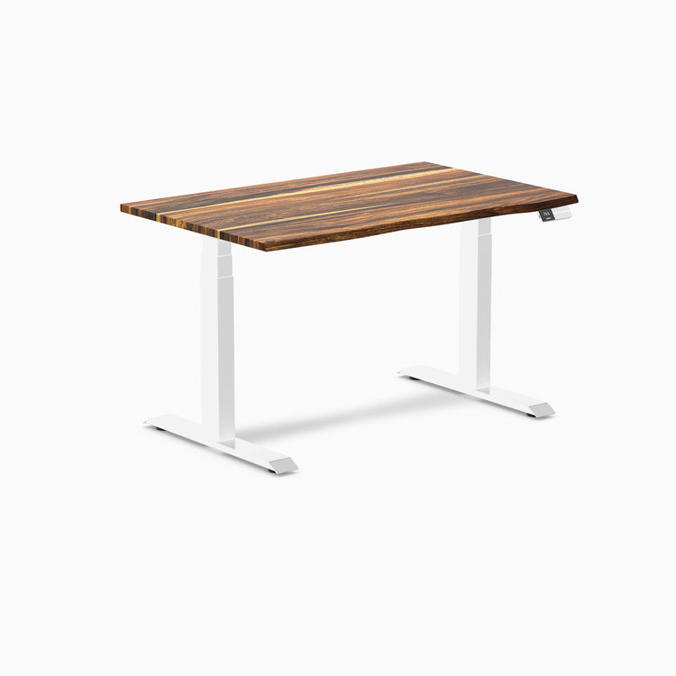 Dual hardwood standing desk - pheasantwood - white 48"