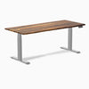 Dual hardwood standing desk - pheasantwood - grey 72"