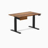 Dual hardwood standing desk with drawer - pheasantwood - black 48"