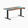 Dual hardwood resin standing desk - Pheasantwood river - black 60"