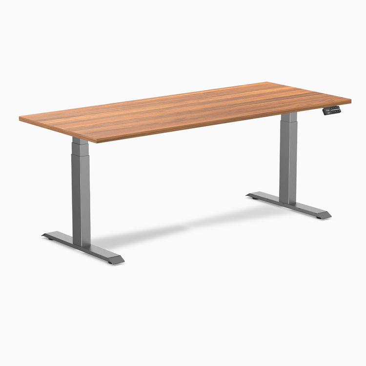 Dual laminate standing desk - prime oak melamine - space grey 72"