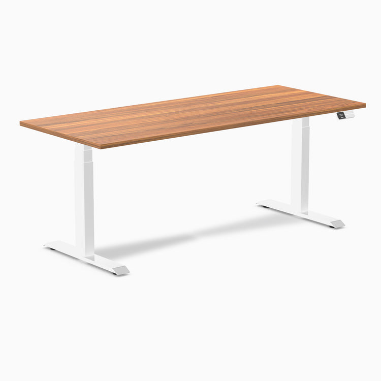 Dual laminate standing desk - prime oak melamine - white 72"