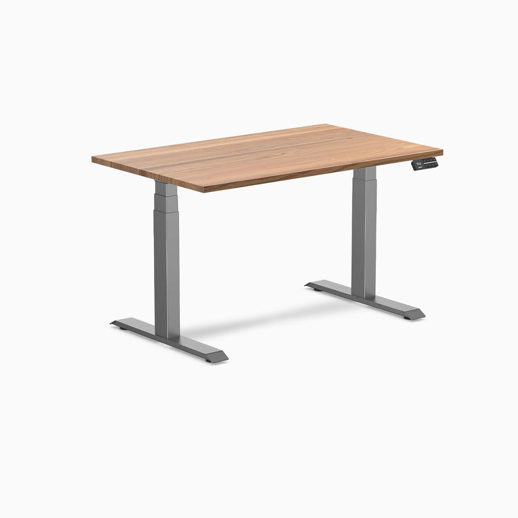 Dual hardwood standing desk - red oak - space grey 48"