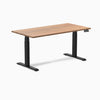 Dual hardwood standing desk - red oak -black 60"