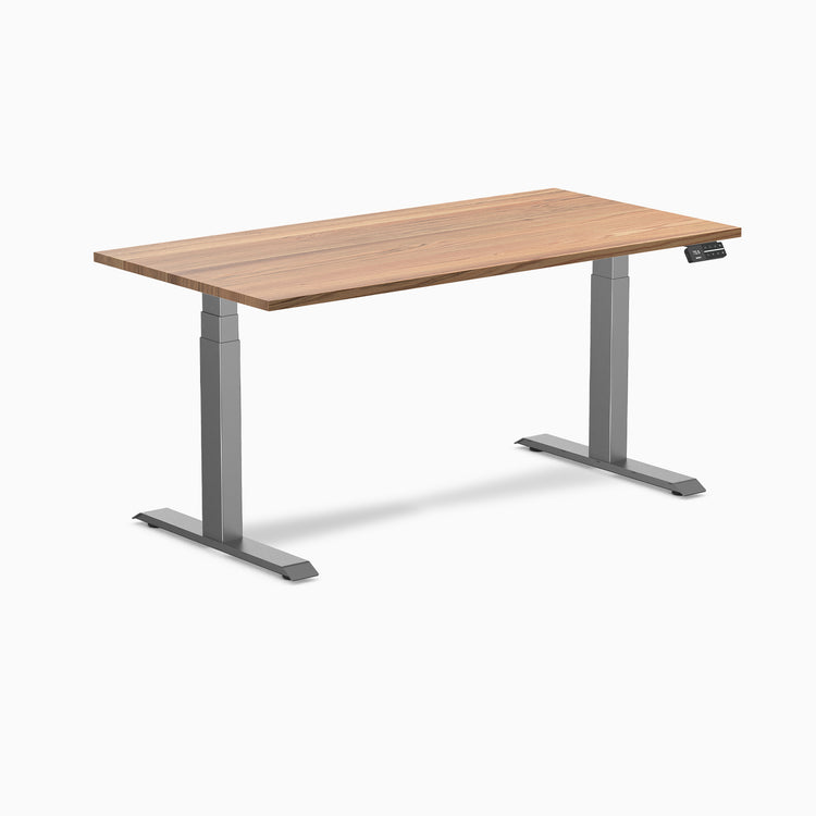 Dual hardwood standing desk - red oak - space grey 60"