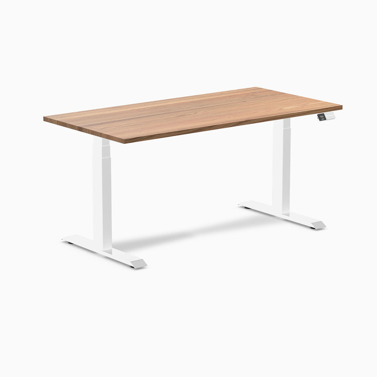 Dual hardwood standing desk - red oak -white 60"