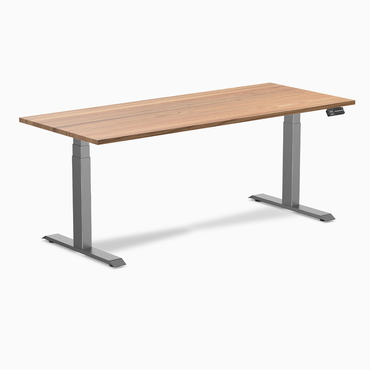 Dual hardwood standing desk - red oak - space grey 72"