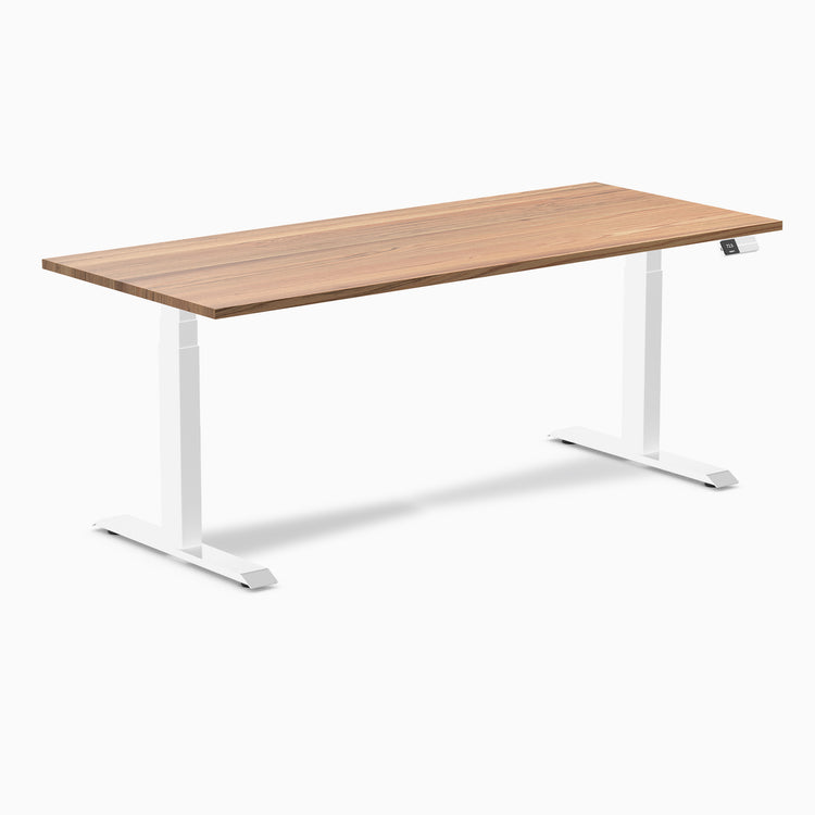 Dual hardwood standing desk - red oak -white 72"