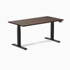 Dual rubberwood standing desk - Dark walnut - black 60"