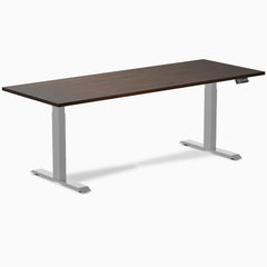 Dual rubberwood standing desk - Dark walnut - grey 80"
