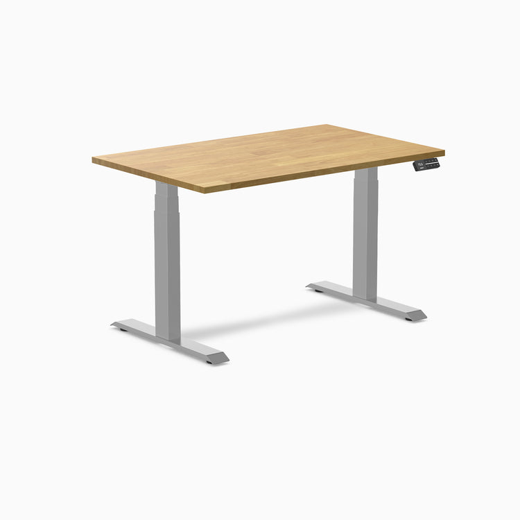 Dual rubberwood standing desk -Light oak - grey 48"