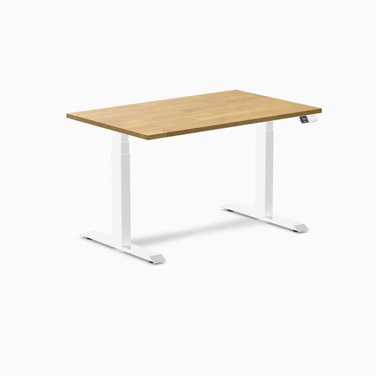 Dual rubberwood standing desk -Light oak - white 48"