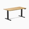 Dual rubberwood standing desk -Light oak - black 60"