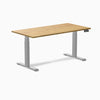 Dual rubberwood standing desk -Light oak - grey 60"