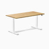 Dual rubberwood standing desk -Light oak - white 60"