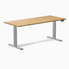 Dual rubberwood standing desk -Light oak - grey 72"