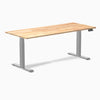 Dual rubberwood standing desk - Natural - grey 72"