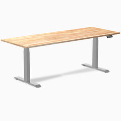 Dual rubberwood standing desk - Natural - grey 80"
