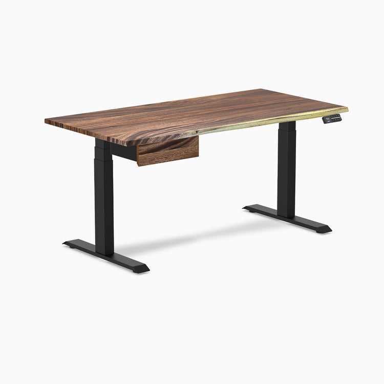 Desky Dual Hardwood Standing Desk With Drawer