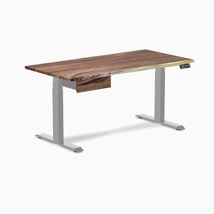 Desky Dual Hardwood Standing Desk With Drawer