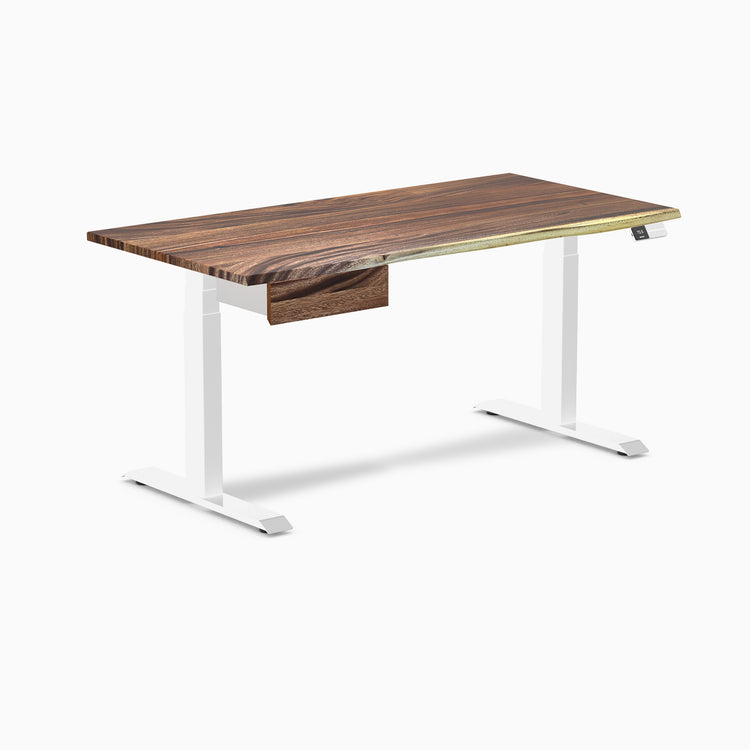 Desky Dual Hardwood Standing Desk With Drawer