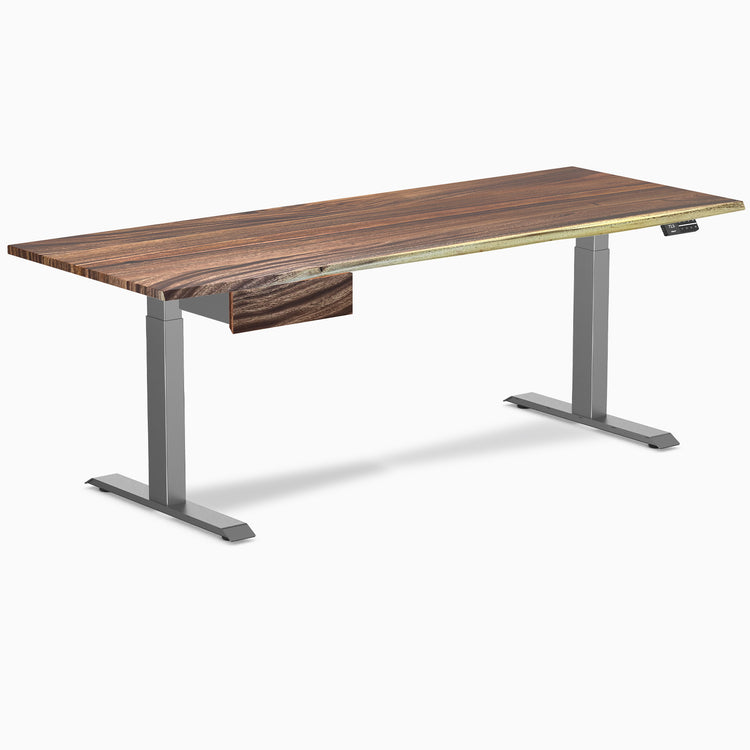 Desky Dual Hardwood Standing Desk With Drawer