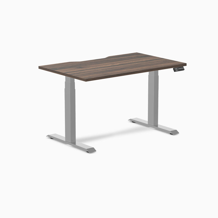 Desky Dual Scalloped Melamine Sit Stand Desk-Dual Desks-Desky-Jarrah Legno-1200x750mm-Grey-Desky® Australia