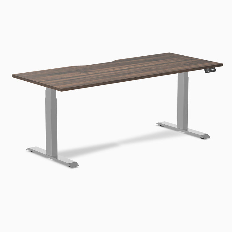 Desky Dual Scalloped Melamine Sit Stand Desk-Dual Desks-Desky-Jarrah Legno-1800x750mm-Grey-Desky® Australia