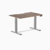 Desky Dual Scalloped Melamine Sit Stand Desk-Dual Desks-Desky-Natural Walnut-1200x750mm-Grey-Desky® Australia