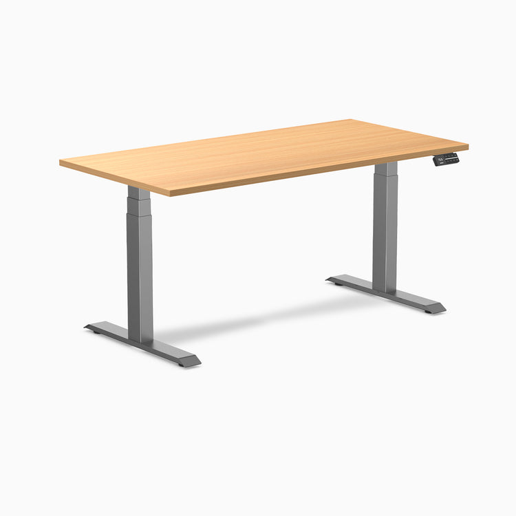 Dual laminate standing desk - select beech melamine - space grey 60"