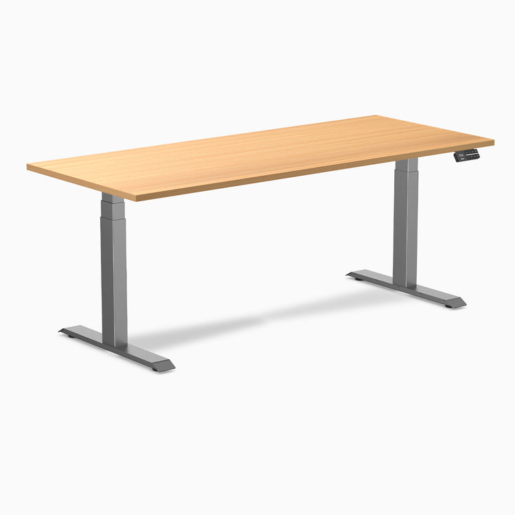 Dual laminate standing desk - select beech melamine - space grey 72"