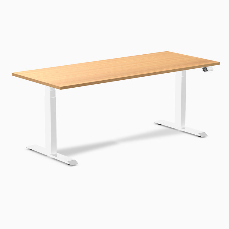 Dual laminate standing desk - select beech melamine - white 72"