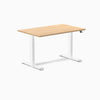 Dual laminate standing desk - sublime teak melamine - white 48"