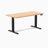 Dual laminate standing desk - sublime teak melamine - black 60"