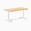 Dual laminate standing desk - sublime teak melamine - white 60"