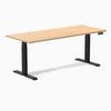 Dual laminate standing desk - sublime teak melamine - black 72"