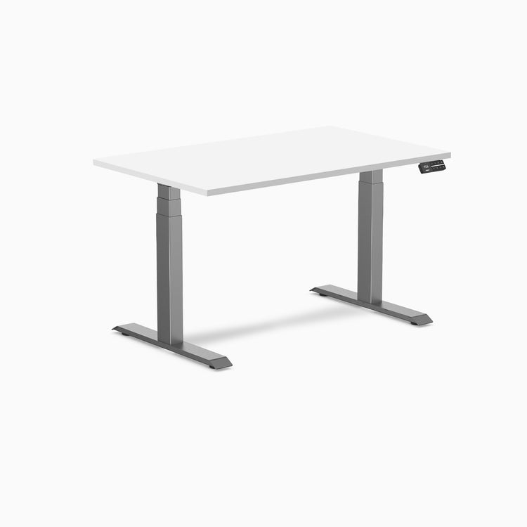 Dual laminate standing desk - White melamine - space grey 48"