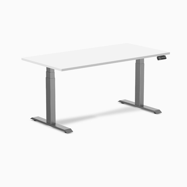 Dual laminate standing desk - White melamine - space grey 60"