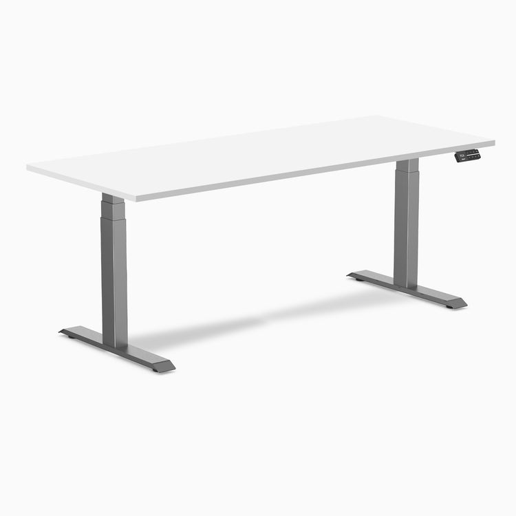 Dual laminate standing desk - White melamine - space grey 72"