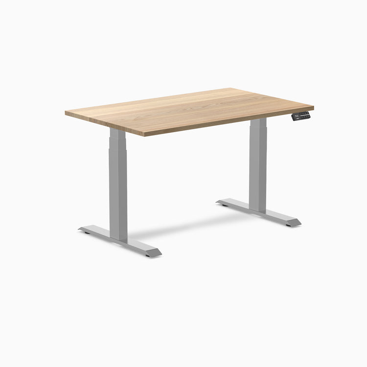 Dual hardwood standing desk - white ash -grey 48"