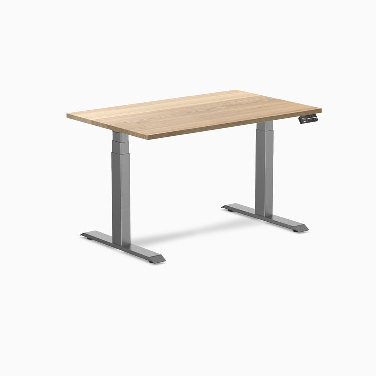 Dual hardwood standing desk - white ash - space grey 48"