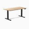 Dual hardwood standing desk - white ash -black  60"