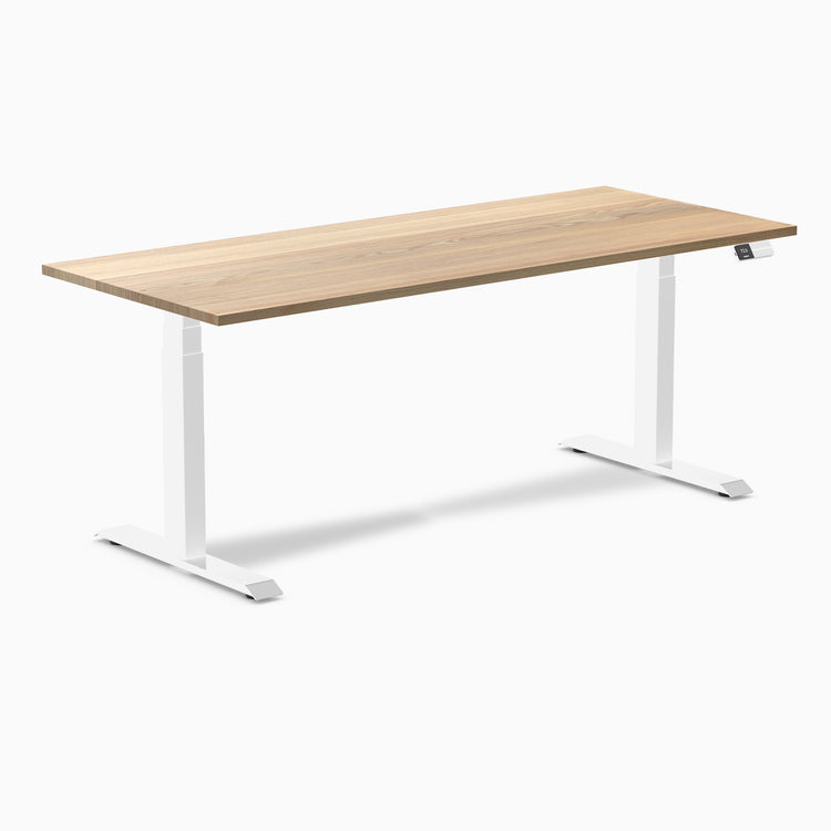 Dual hardwood standing desk - white ash -white 72"