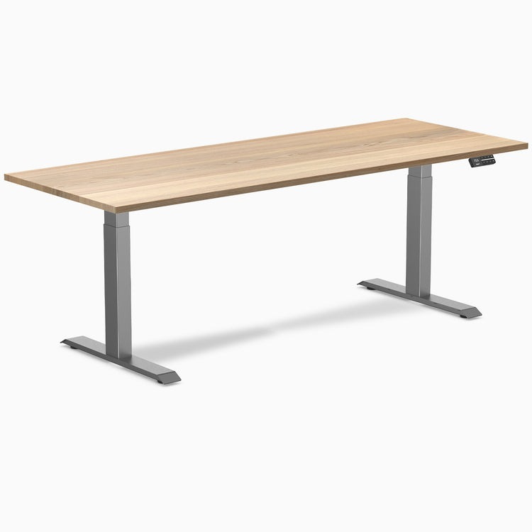 Dual hardwood standing desk - white ash - space grey 80"