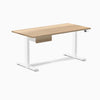 Dual hardwood standing desk with drawer - white ash - white 60"