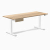 Dual hardwood standing desk with drawer - white ash - white 72"