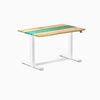 Dual hardwood resin standing desk - White ash emerald river - white 48"