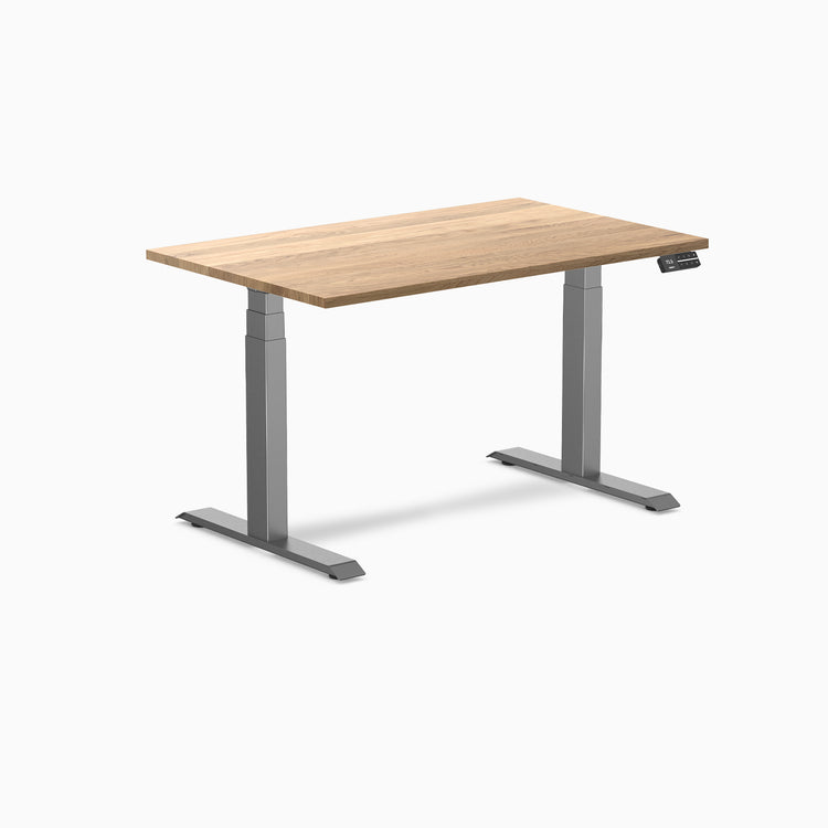 Dual hardwood standing desk - white oak - space grey 48"