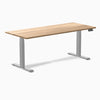 Dual hardwood standing desk - white oak -grey 72"