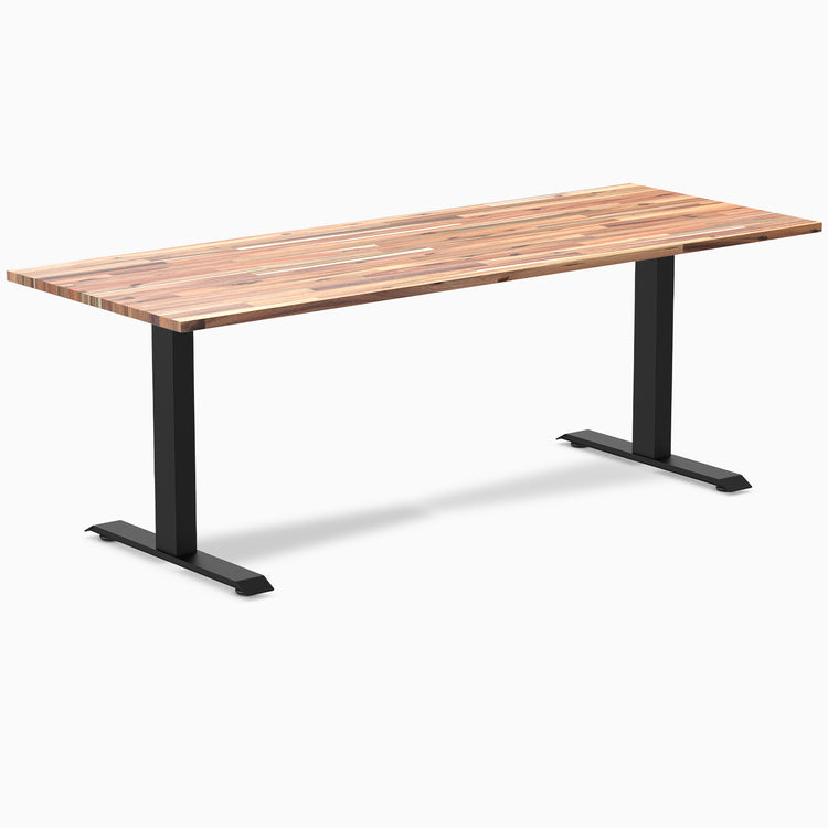 Fixed softwood desk - Acacia - black 80"